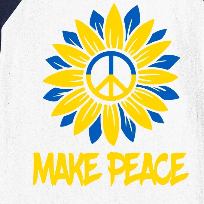 Make Peace Ukraine Strong Sunflower Baseball Sleeve Shirt