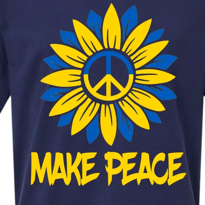 Make Peace Ukraine Strong Sunflower Sueded Cloud Jersey T-Shirt