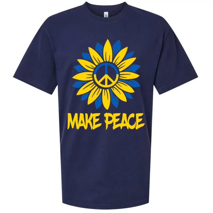 Make Peace Ukraine Strong Sunflower Sueded Cloud Jersey T-Shirt