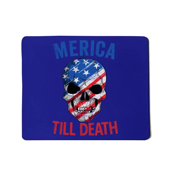 Merica Patriotic Usa Skull American Flag 4th Of July Great Gift Mousepad