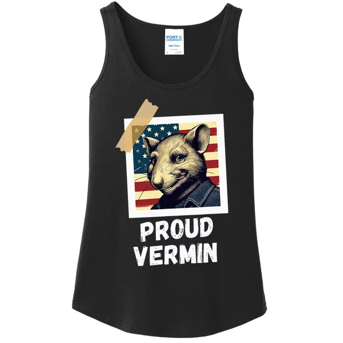 Mouse Proud Vermin Vote Blue Ladies Essential Tank