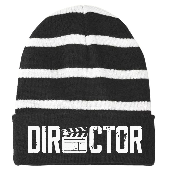 Movie Producer Video Production Filmmaker Film Director Striped Beanie with Solid Band