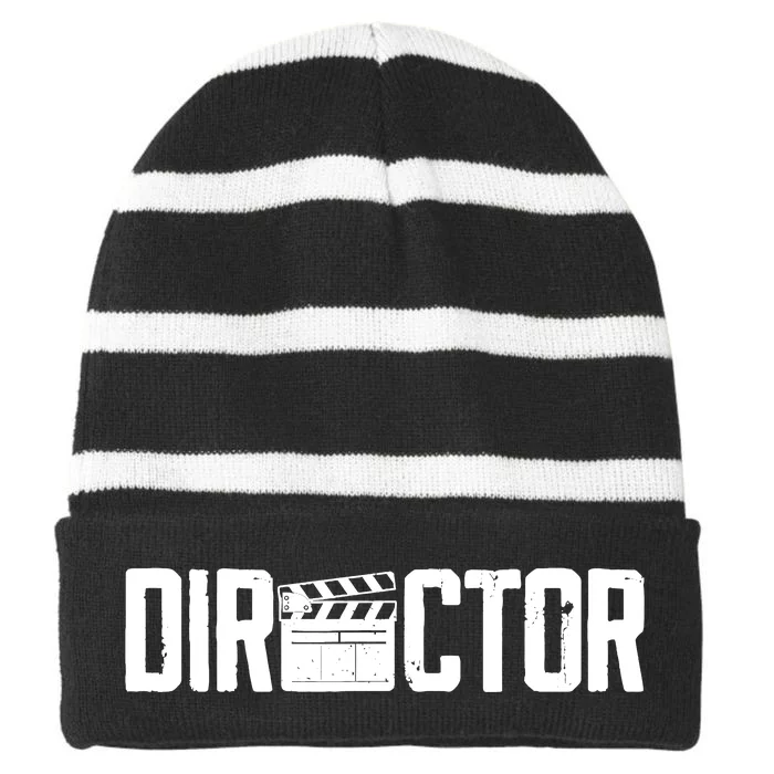 Movie Producer Video Production Filmmaker Film Director Striped Beanie with Solid Band