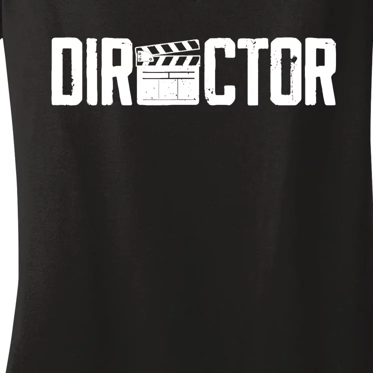 Movie Producer Video Production Filmmaker Film Director Women's V-Neck T-Shirt