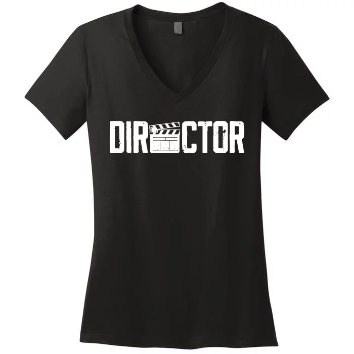 Movie Producer Video Production Filmmaker Film Director Women's V-Neck T-Shirt