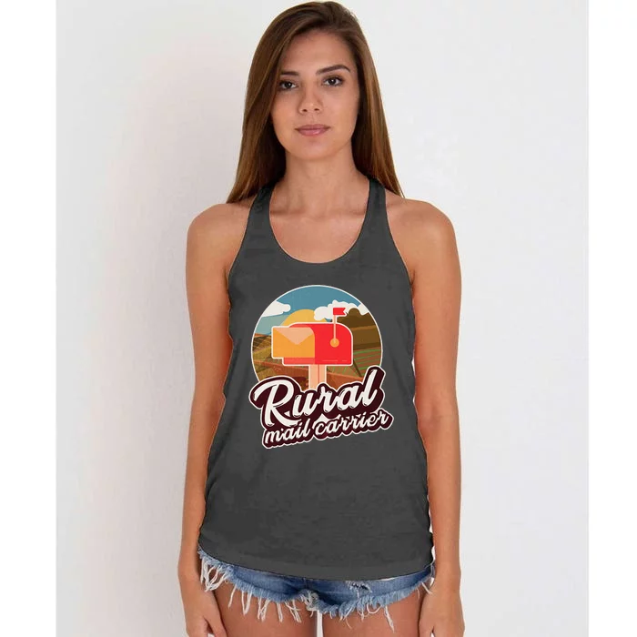 Mailman Postal Worker Post Office Rural Mail Carrier Women's Knotted Racerback Tank