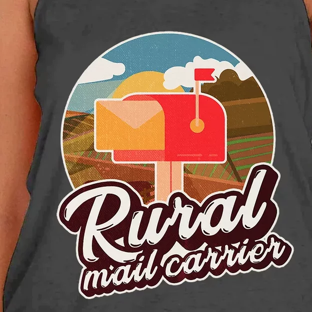 Mailman Postal Worker Post Office Rural Mail Carrier Women's Knotted Racerback Tank