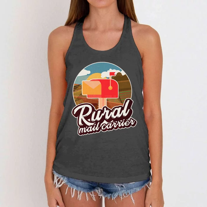 Mailman Postal Worker Post Office Rural Mail Carrier Women's Knotted Racerback Tank