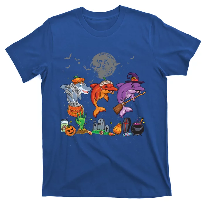 Mummy Pumpkin Witch Dolphin Halloween Costume Gift T-Shirt