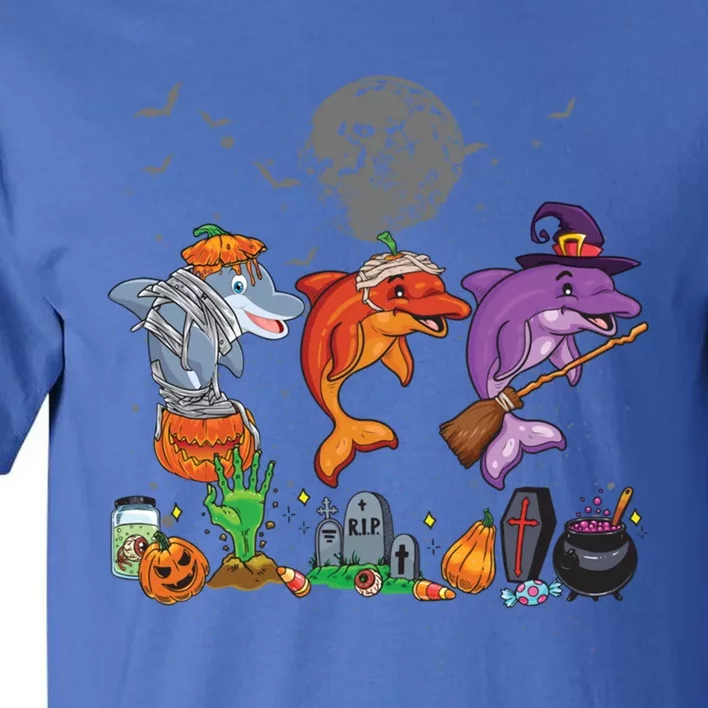 Mummy Pumpkin Witch Dolphin Halloween Costume Gift Tall T-Shirt