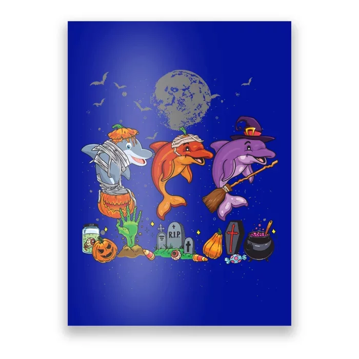 Mummy Pumpkin Witch Dolphin Halloween Costume Gift Poster