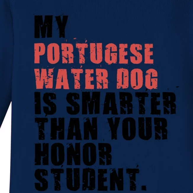 My Portugese Water Doggo Dog Is Smarter Adc096c Gift Baby Long Sleeve Bodysuit