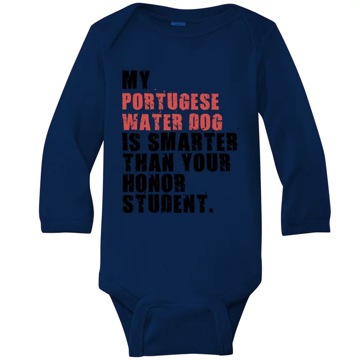 My Portugese Water Doggo Dog Is Smarter Adc096c Gift Baby Long Sleeve Bodysuit