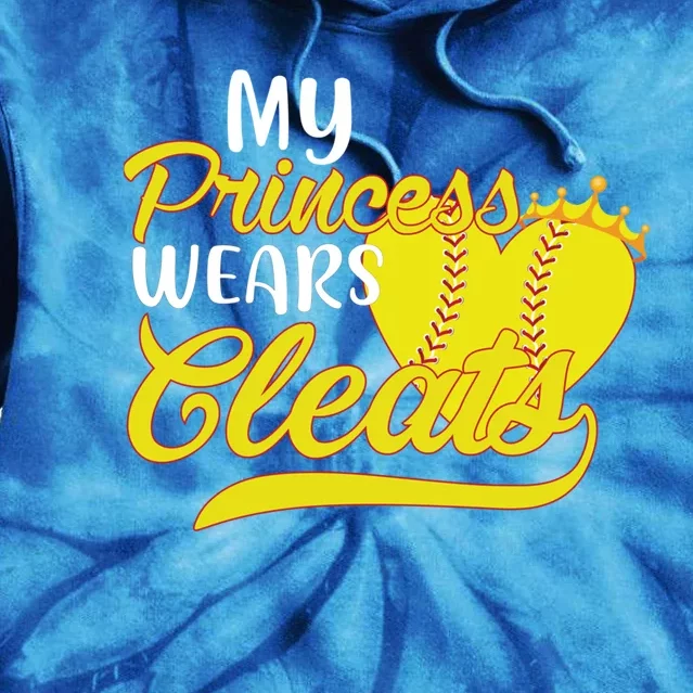 My Princess Wears Cleats Softball Dad Mom Baseball Player Great Gift Tie Dye Hoodie