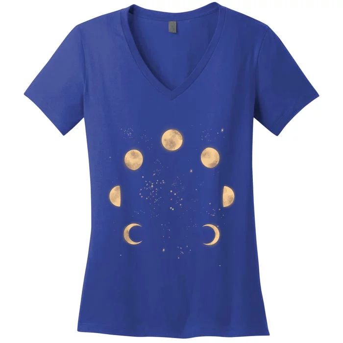 Moon Phases Wicca Wiccan Pagan Witch The Moon Made Me Gift Women's V-Neck T-Shirt