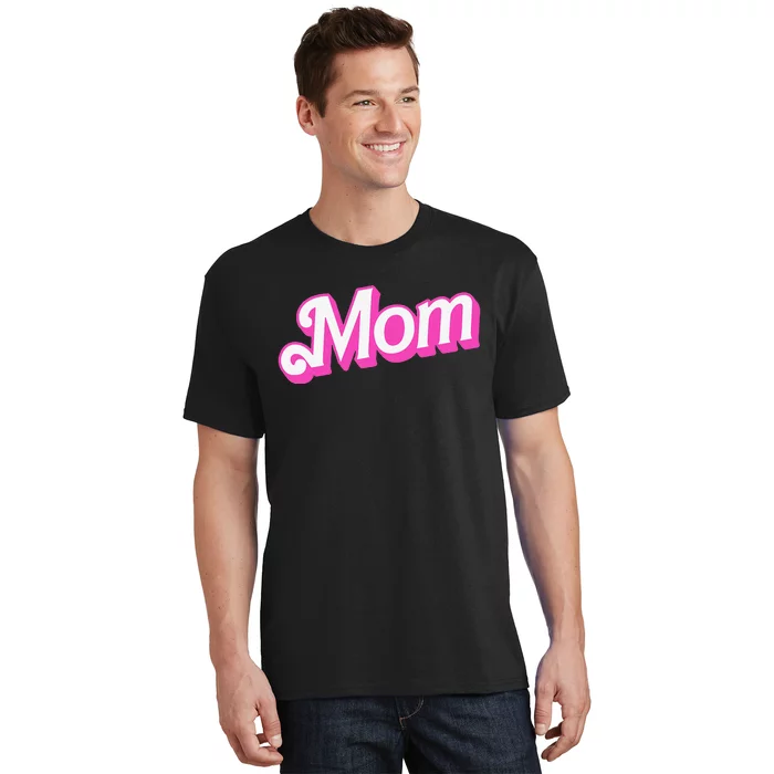 Mom Pin.K & White Overlapping Font Halloween T-Shirt