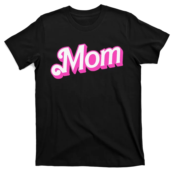 Mom Pin.K & White Overlapping Font Halloween T-Shirt