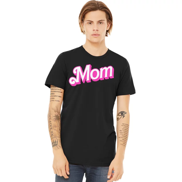 Mom Pin.K & White Overlapping Font Halloween Premium T-Shirt