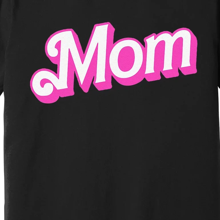 Mom Pin.K & White Overlapping Font Halloween Premium T-Shirt