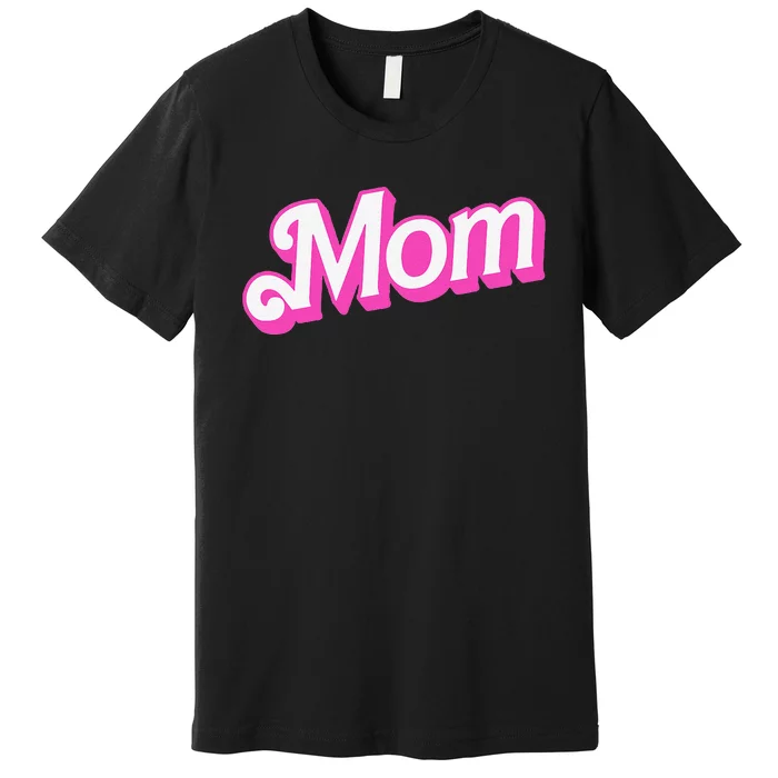 Mom Pin.K & White Overlapping Font Halloween Premium T-Shirt