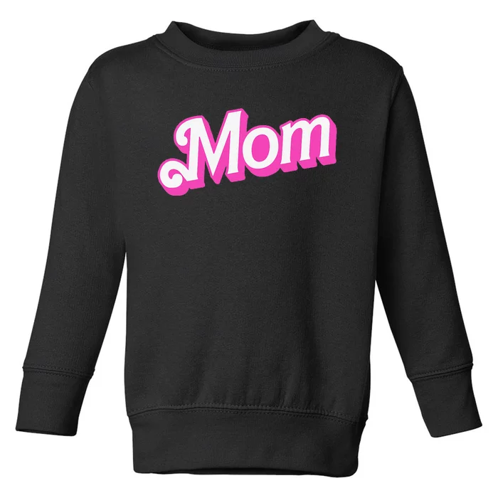 Mom Pin.K & White Overlapping Font Halloween Toddler Sweatshirt