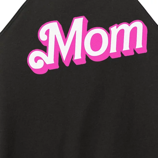 Mom Pin.K & White Overlapping Font Halloween Women’s Perfect Tri Rocker Tank