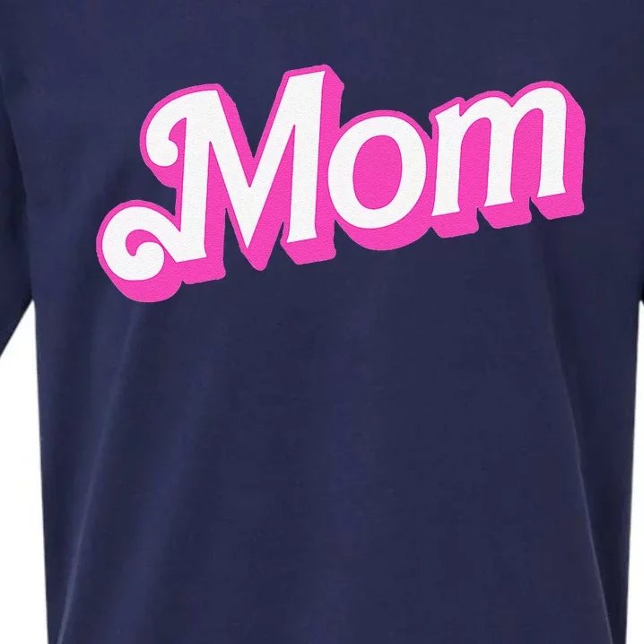 Mom Pin.K & White Overlapping Font Halloween Sueded Cloud Jersey T-Shirt