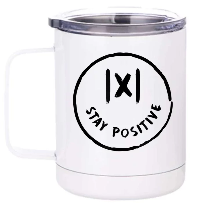 Math Positive X Funny Math Front & Back 12oz Stainless Steel Tumbler Cup