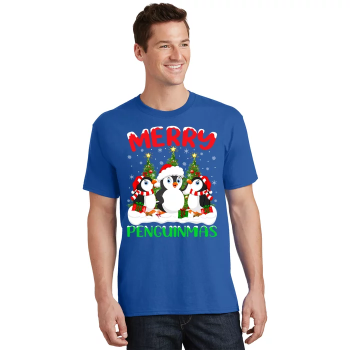 Merry Penguinmas Xmas Tree Lights Santa Penguin Christmas Great Gift T-Shirt