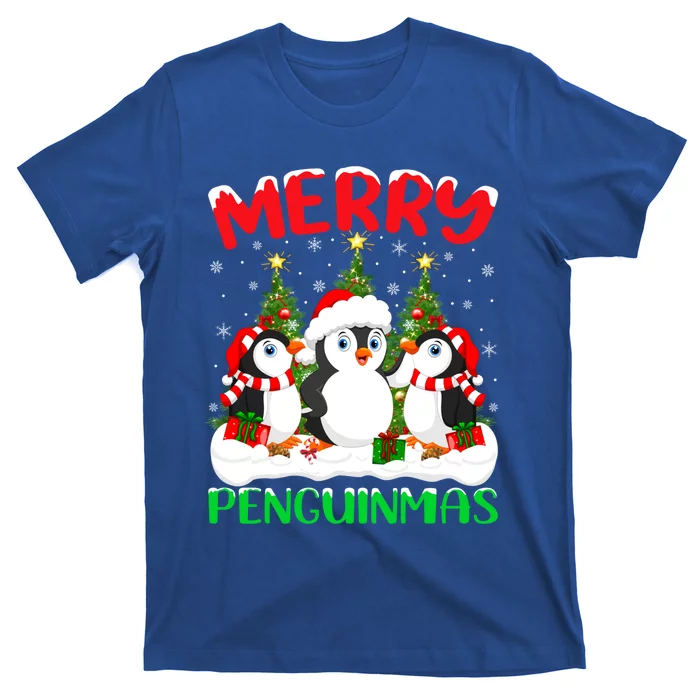 Merry Penguinmas Xmas Tree Lights Santa Penguin Christmas Great Gift T-Shirt