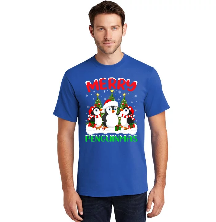 Merry Penguinmas Xmas Tree Lights Santa Penguin Christmas Great Gift Tall T-Shirt