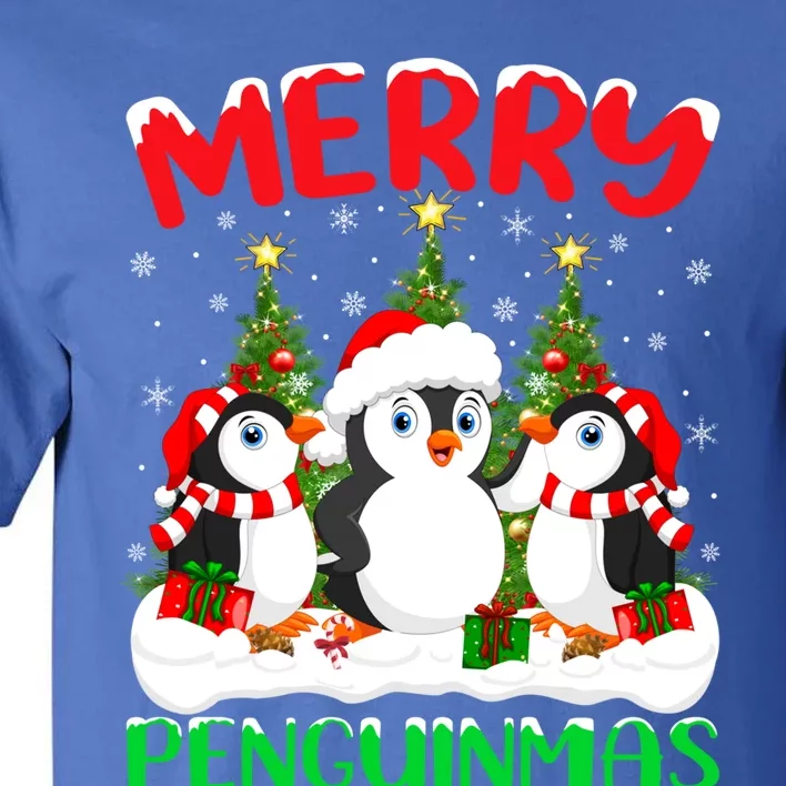 Merry Penguinmas Xmas Tree Lights Santa Penguin Christmas Great Gift Tall T-Shirt