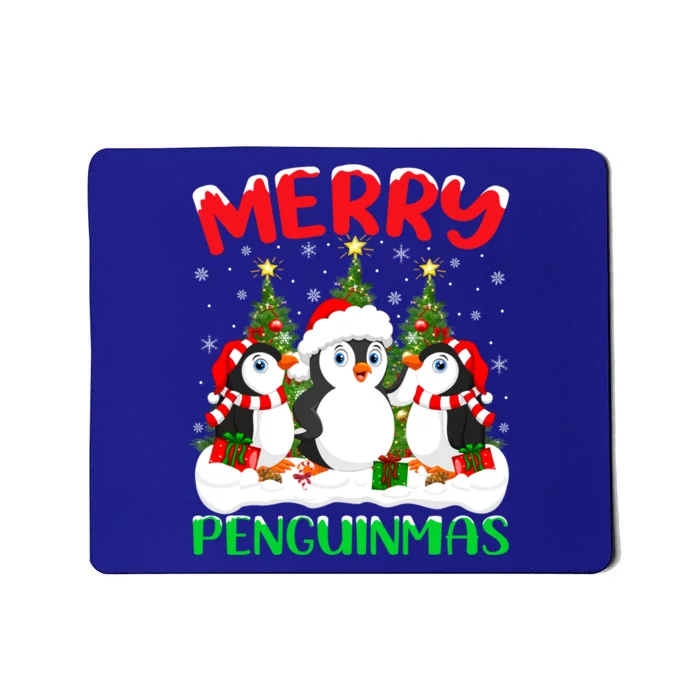 Merry Penguinmas Xmas Tree Lights Santa Penguin Christmas Great Gift Mousepad