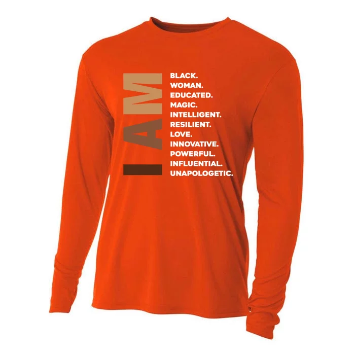 Melanin Queen Afro American Black Cool Gift Cooling Performance Long Sleeve Crew