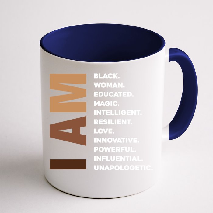 Melanin Queen Afro American Black Cool Gift Front & Back Coffee Mug