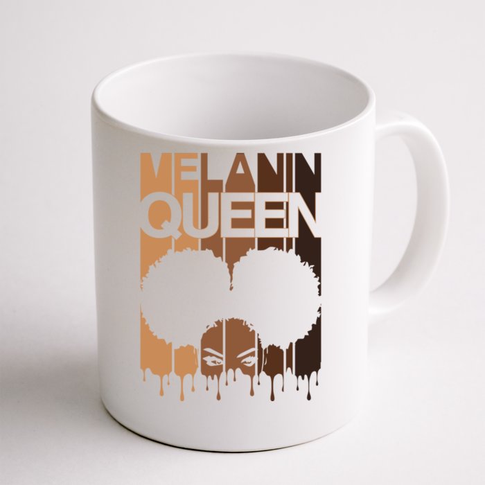 Melanin Queen Afro Dripping Black Educated Poppin Magic Cute Gift Front & Back Coffee Mug