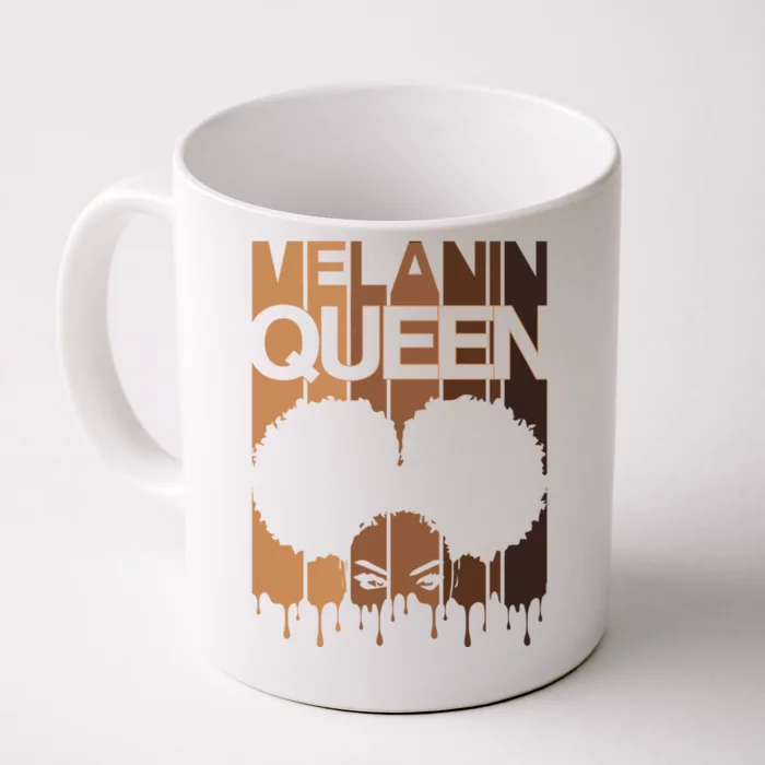 Melanin Queen Afro Dripping Black Educated Poppin Magic Cute Gift Front & Back Coffee Mug