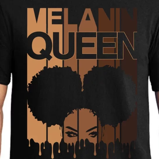 Melanin Queen Afro Dripping Black Educated Poppin Magic Gift Pajama Set