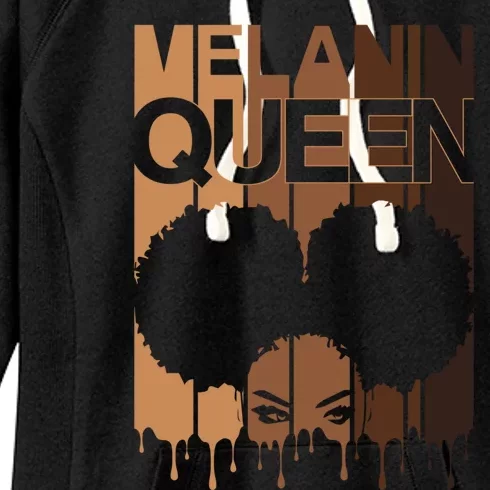 Melanin Queen Afro Dripping Black Educated Poppin Magic Gift Women's Fleece Hoodie