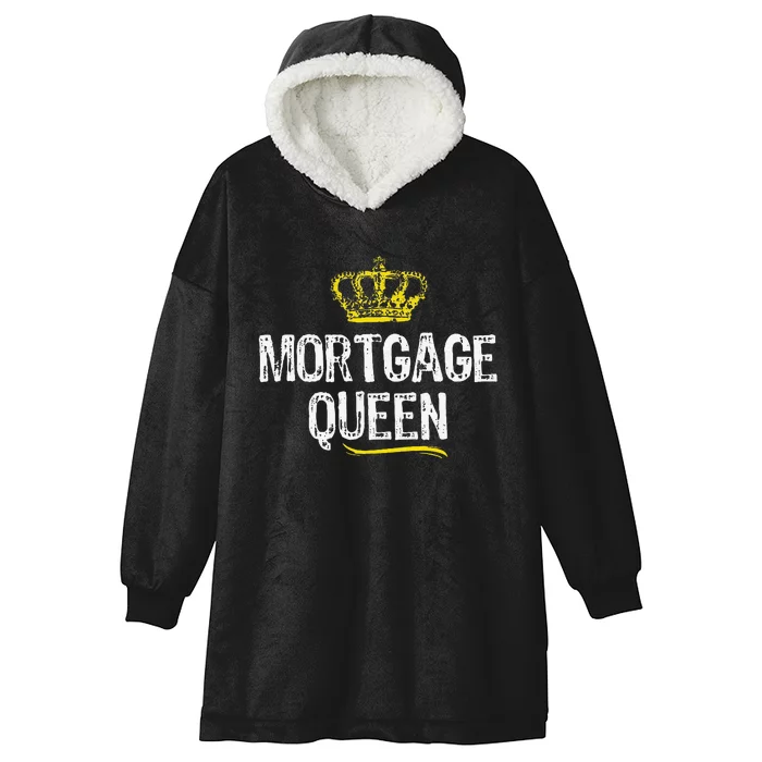 Mortgage Queen Broker Funny Cool Cute Gift Hooded Wearable Blanket