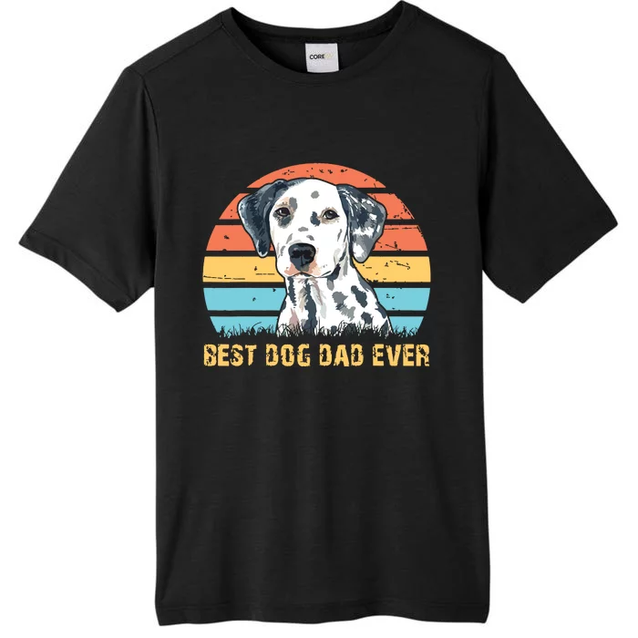 Men Quote Best Dog Dad Ever Vintage Dalmatian Lover ChromaSoft Performance T-Shirt