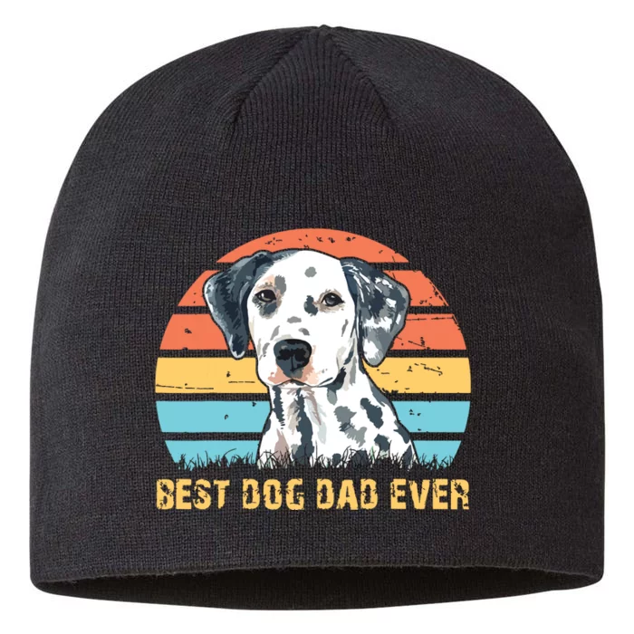 Men Quote Best Dog Dad Ever Vintage Dalmatian Lover 8 1/2in Sustainable Knit Beanie