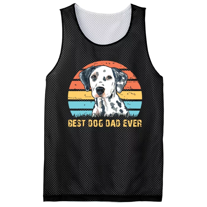 Men Quote Best Dog Dad Ever Vintage Dalmatian Lover Mesh Reversible Basketball Jersey Tank