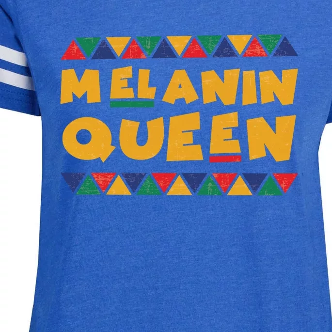 Melanin Queen Black Mom Black Pride Family Matching Outfit Juneteenth Enza Ladies Jersey Football T-Shirt