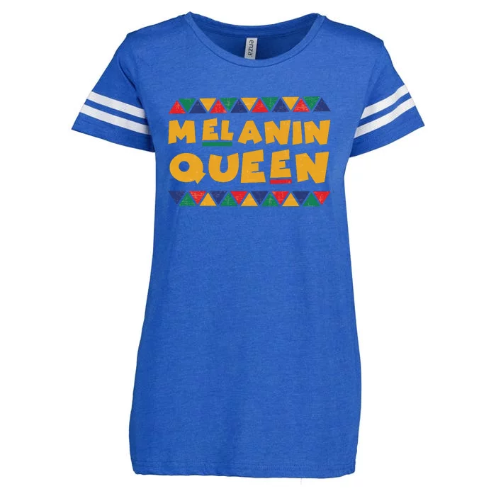 Melanin Queen Black Mom Black Pride Family Matching Outfit Juneteenth Enza Ladies Jersey Football T-Shirt