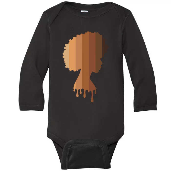 Melanin Queen Black Women Black History Month Blm Juneteenth Baby Long Sleeve Bodysuit