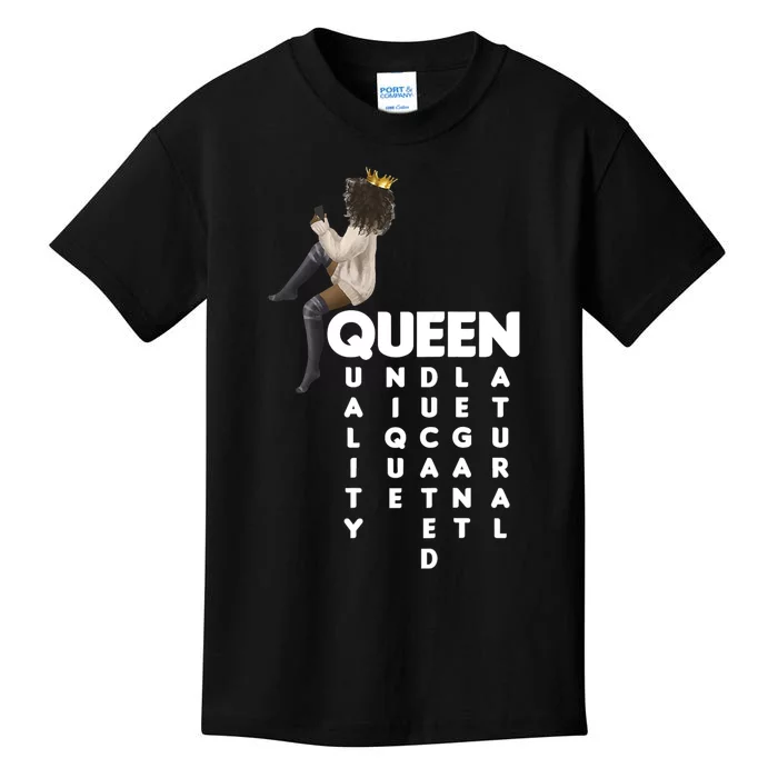 Melanin Queen Black History Month BLM Afro Woman Pan African Kids T-Shirt