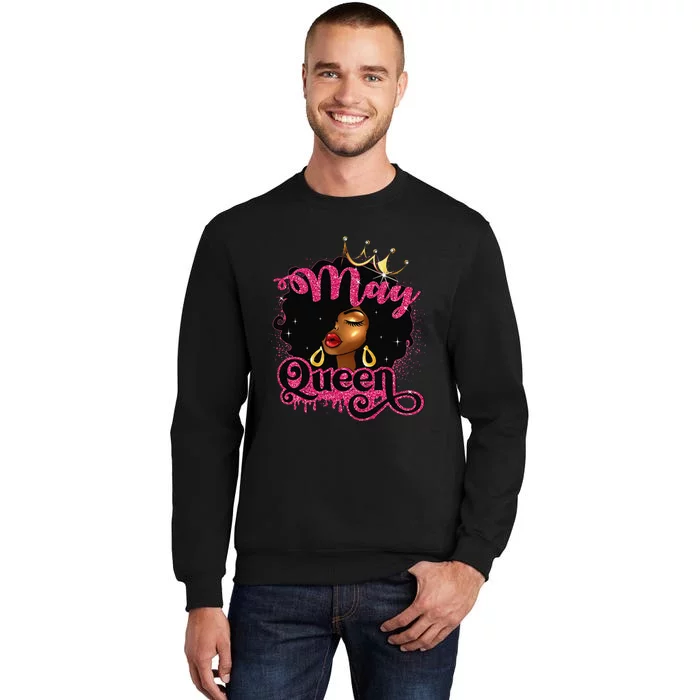 May Queen Birthday Afro African American Wo Tall Sweatshirt