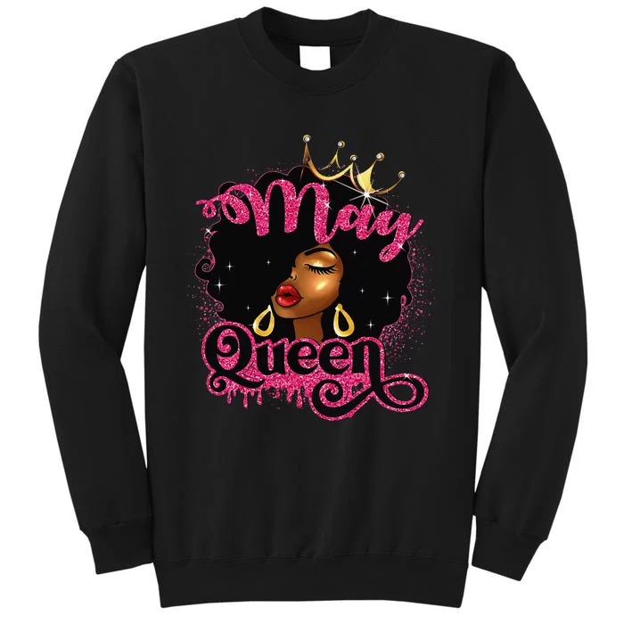 May Queen Birthday Afro African American Wo Tall Sweatshirt