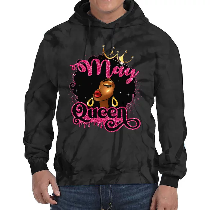 May Queen Birthday Afro African American Wo Tie Dye Hoodie